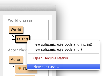 Create a new subclass by right-clicking on an existing class and choosing 'New subclass...'.